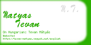 matyas tevan business card